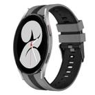 For Samsung Galaxy Watch 4 40mm 20mm Two Color Sports Silicone Watch Band(Grey+Black) - 1