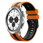 For Samsung  Galaxy Watch 4 Classic 42mm 20mm Two Color Sports Silicone Watch Band(Orange+Black) - 1