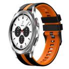 For Samsung  Galaxy Watch 4 Classic 42mm 20mm Two Color Sports Silicone Watch Band(Black+Orange) - 1