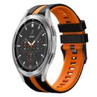 For Samsung  Galaxy Watch 4 Classic 46mm 20mm Two Color Sports Silicone Watch Band(Black+Orange) - 1