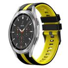 For Samsung  Galaxy Watch 4 Classic 46mm 20mm Two Color Sports Silicone Watch Band(Black+Yellow) - 1