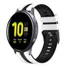 For Samsung Galaxy Watch Active 2 40mm 20mm Two Color Sports Silicone Watch Band(White+Black) - 1