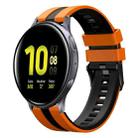 For Samsung Galaxy Watch Active 2 40mm 20mm Two Color Sports Silicone Watch Band(Orange+Black) - 1