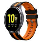 For Samsung Galaxy Watch Active 2 44mm 20mm Two Color Sports Silicone Watch Band(Black+Orange) - 1