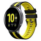 For Samsung Galaxy Watch Active 2 44mm 20mm Two Color Sports Silicone Watch Band(Black+Yellow) - 1