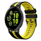 For Garmin Active 5 20mm Two Color Sports Silicone Watch Band(Black+Yellow) - 1