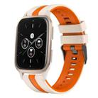 For Garmin Forerunner Sq2 Music 20mm Two Color Sports Silicone Watch Band(Starlight+Orange) - 1