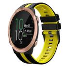 For Garmin Forerunner 645 Music 20mm Two Color Sports Silicone Watch Band(Black+Yellow) - 1