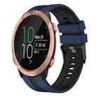 For Garmin Forerunner 645 Music 20mm Two Color Sports Silicone Watch Band(Blue+Black) - 1