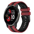 For Garmin Venu 2 Plus 20mm Two Color Sports Silicone Watch Band(Red+Black) - 1