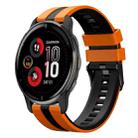 For Garmin Venu 2 Plus 20mm Two Color Sports Silicone Watch Band(Orange+Black) - 1