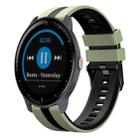 For Garmin Vivoactive3 Music 20mm Two Color Sports Silicone Watch Band(Light Green+Black) - 1