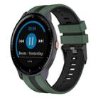 For Garmin Vivoactive3 Music 20mm Two Color Sports Silicone Watch Band(Olive Green+Black) - 1