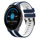 For Garmin Vivoactive3 Music 20mm Two Color Sports Silicone Watch Band(Blue+White) - 1
