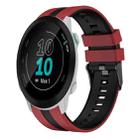 For Garmin Forerunner 55 20mm Two Color Sports Silicone Watch Band(Red+Black) - 1