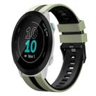For Garmin Forerunner 55 20mm Two Color Sports Silicone Watch Band(Light Green+Black) - 1