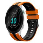 For Garmin Forerunner 55 20mm Two Color Sports Silicone Watch Band(Orange+Black) - 1