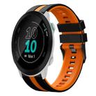 For Garmin Forerunner 55 20mm Two Color Sports Silicone Watch Band(Black+Orange) - 1