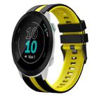 For Garmin Forerunner 55 20mm Two Color Sports Silicone Watch Band(Black+Yellow) - 1