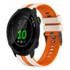 For Garmin Forerunner 158 20mm Two Color Sports Silicone Watch Band(Starlight+Orange) - 1