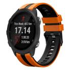 For Garmin Forerunner 245 Music 20mm Two Color Sports Silicone Watch Band(Orange+Black) - 1