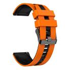 For Garmin Forerunner 245 Music 20mm Two Color Sports Silicone Watch Band(Orange+Black) - 2