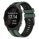 For Garmin Forerunner 245 Music 20mm Two Color Sports Silicone Watch Band(Olive Green+Black) - 1