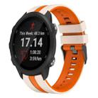 For Garmin Forerunner 245 Music 20mm Two Color Sports Silicone Watch Band(Starlight+Orange) - 1