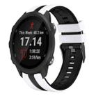 For Garmin Forerunner 245 20mm Two Color Sports Silicone Watch Band(White+Black) - 1