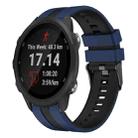 For Garmin Forerunner 245 20mm Two Color Sports Silicone Watch Band(Blue+Black) - 1