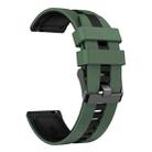 For Garmin Venu 20mm Two Color Sports Silicone Watch Band(Olive Green+Black) - 2