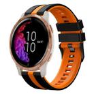 For Garmin Venu 20mm Two Color Sports Silicone Watch Band(Black+Orange) - 1