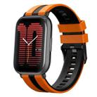 For Amazfit Active 20mm Two-Color Sports Silicone Watch Band(Orange+Black) - 1