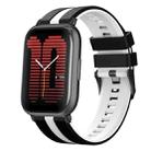 For Amazfit Active 20mm Two-Color Sports Silicone Watch Band(Black+White) - 1