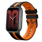 For Amazfit Active 20mm Two-Color Sports Silicone Watch Band(Black+Orange) - 1