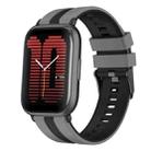 For Amazfit Active 20mm Two-Color Sports Silicone Watch Band(Grey+Black) - 1