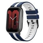 For Amazfit Active 20mm Two-Color Sports Silicone Watch Band(Blue+White) - 1