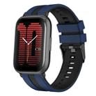 For Amazfit Active 20mm Two-Color Sports Silicone Watch Band(Blue+Black) - 1