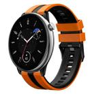 For Amazfit GTR Mini 20mm Two-Color Sports Silicone Watch Band(Orange+Black) - 1