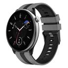 For Amazfit GTR Mini 20mm Two-Color Sports Silicone Watch Band(Grey+Black) - 1