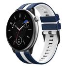 For Amazfit GTR Mini 20mm Two-Color Sports Silicone Watch Band(Blue+White) - 1