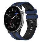 For Amazfit GTR Mini 20mm Two-Color Sports Silicone Watch Band(Blue+Black) - 1