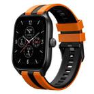 For Amazfit GTS 4 20mm Two-Color Sports Silicone Watch Band(Orange+Black) - 1