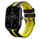 For Amazfit GTS 4 20mm Two-Color Sports Silicone Watch Band(Black+Yellow) - 1