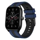 For Amazfit GTS 4 20mm Two-Color Sports Silicone Watch Band(Blue+Black) - 1