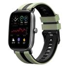 For Amazfit GTS 4 Mini 20mm Two-Color Sports Silicone Watch Band(Light Green+Black) - 1