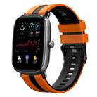 For Amazfit GTS 4 Mini 20mm Two-Color Sports Silicone Watch Band(Orange+Black) - 1