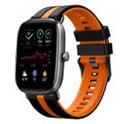 For Amazfit GTS 4 Mini 20mm Two-Color Sports Silicone Watch Band(Black+Orange) - 1