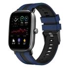 For Amazfit GTS 4 Mini 20mm Two-Color Sports Silicone Watch Band(Blue+Black) - 1