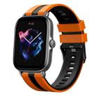 For Amazfit GTS 3 20mm Two-Color Sports Silicone Watch Band(Orange+Black) - 1